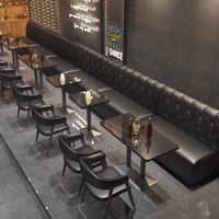 Ensemble de meubles de restaurant en vente Cabine de canapé à ossature en bois avec tissu en cuir