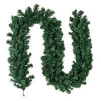 9FT 2.7M Yapay Noel Çelenk Yoğun PVC Herdökenli Çam Asması İç Mekan Dış Mekan Şömine Merdiven Ev Bahçe Noel DIY Dekorasyonu