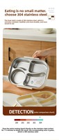 Boîte à bento portable à 4 compartiments en acier inoxydable SUS304, étanche, avec couvercle transparent scellé