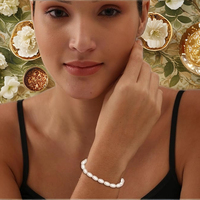 Coeur OT fermoir chaîne 6-7mm eau douce cultivée naturel riz perle perlée Bracelet pour femmes cadeaux d'anniversaire