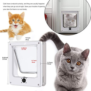 <span class=keywords><strong>Porte</strong></span> <span class=keywords><strong>pour</strong></span> animaux de compagnie résistante aux intempéries avec système de verrouillage 4 directions, entrée-sortie contrôlable, en plastique acrylique durable <span class=keywords><strong>pour</strong></span> chats, chiens, lapins, salon - Product Image 3