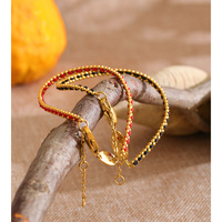 Bracelet en acier inoxydable plaqué or tendance JINYOU 6174, bracelet classique en polyester tissé rouge et noir