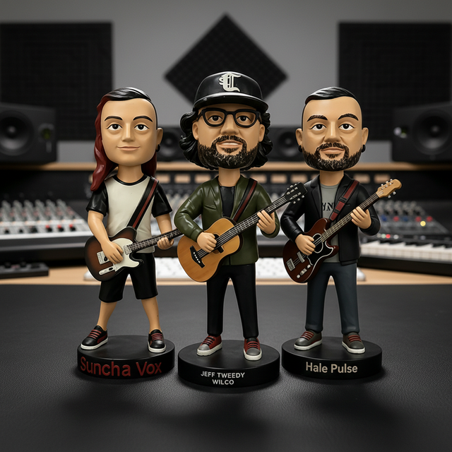 Custom Resin Bobblehead Figurines Guitar Palyer Statues Band Members Figures 3D Souvenir Gift & Business for Music Lovers Fans