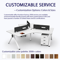 Escritorio de Oficina Modular de Lujo con Cajones de MDF para PC, Muebles de Esquina para Trabajo con Gabinete Móvil, Escritorio de Estudio Moderno para Computadora