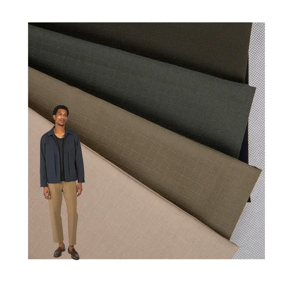 Custom 65 Polyester 35 Cotton Workwear Shirt Fabrics 210 Gsm Workwear Ripstop Fabric