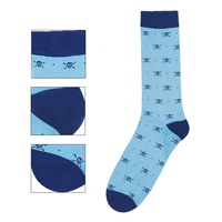 Chaussettes fantaisie à motif crâne - Antidérapantes et antibactériennes, écologiques, chaussettes décontractées de printemps à motifs amusants pour hommes (logo sur le dessus/le bas)