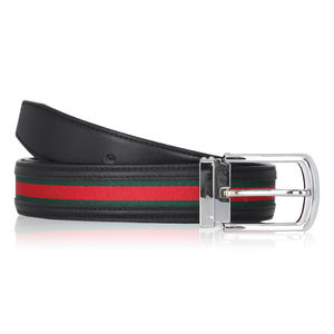 Cinturón de Hombre de Cincha de Poliéster con Hebilla de Pasador al por Mayor, Cinturón de Piel Sintética para Hombre con Cinta Tejida - Product Image 3