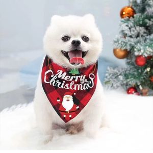 <b>Christmas</b> Full Cotton Double-layer Thick Pet Triangle <b>Scarf</b> Cat and Dog Printed Drool Towel for Pet Accessories - Product Image 1