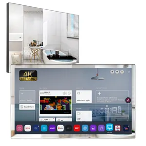 28 Inches 3840x2160 High Resolution 4K Mirror Bathroom TV Waterproof Smart Television WebOS System Streaming APPs Alexa Control