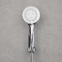 Pommeau de douche compact chromé avec tuyau et support à ventouse sans perçage pour l'entretien des salles de bain de camping-cars