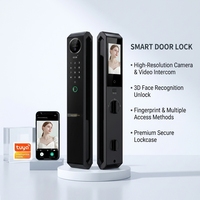 Cerradura Inteligente 3D con Reconocimiento Facial, Cámara y Videoportero, Visión Nocturna, Grabación en Tarjeta de Memoria, WiFi Tuya, para Puerta de Madera y Aluminio