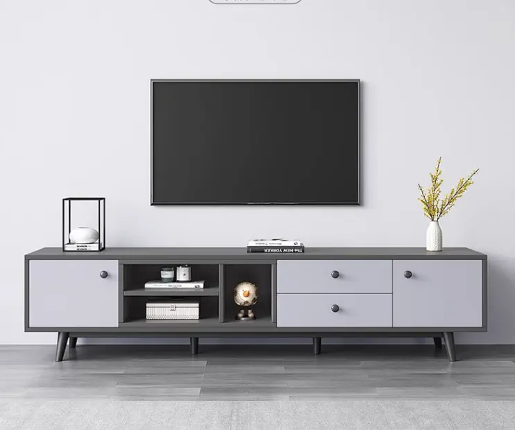 Neues Design TV-Ständer Moderner Luxus-TV-Ständer und Couch tisch mit Beinen aus massivem Eichenholz für das Wohnzimmer