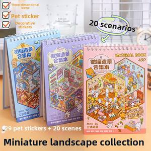 29 adesivi + 20 immagini di scena/confezione adesivo in miniatura libro Sunshine Town 3D Cartoon fai da te decorazione paesaggio adesivo libro - Product Image 2