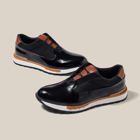 Baskets Décontractées de Designer pour Hommes en Cuir de Vachette Véritable, Personnalisables, Respirantes et Tendance