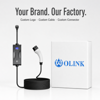 Chargeur EV portable OLINK 16A 3,5 kW pour la maison, le garage, les voyages, le camping, l'hôtel, les voyages en voiture, la recharge des voitures électriques PHEV avec affichage LED