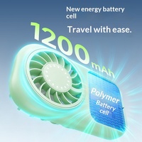 Ventilateur personnel portatif USB AntarcChill 1200mAh rechargeable, pliable, à quatre vitesses, turbo, mini ventilateur de refroidissement