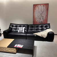 Canapé moderne en cuir véritable en forme de L, deux places, avec dossier capitonné et rembourrage en éponge, pour salon, appartement, hôtel