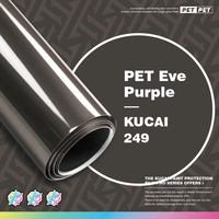 KUCAI1.52*18mètres Film Vinyle Adhésif pour Véhicules PET Brillant Effet Métallique Violet Liquide