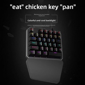 Clavier de jeu mécanique à une main, vente en gros d'usine, interrupteurs bleus, rétroéclairage mixte, architecture X, pour Throne, Chicken, Peace <span class=keywords><strong>Elite</strong></span> - Product Image 2