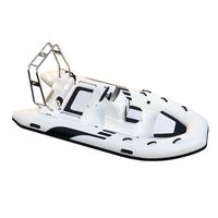 Certificat CE de 13ft coque profonde Hypalon/PVC/Orca Sport nervure en fibre de verre Bateaux gonflables Bateau à rames à vendre