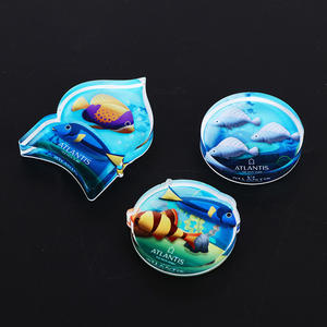 Logo à motif personnalisé autocollant magnétique pour réfrigérateur <span class=keywords><strong>mini</strong></span> cadeau promotionnel d'intérieur aimants pour réfrigérateur océan simulés en acrylique 3D - Product Image 2