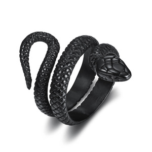 Anelli di <span class=keywords><strong>serpente</strong></span> in acciaio inox retrò alla moda Punk gotico gioielli in acciaio inox 18K oro nero <span class=keywords><strong>serpente</strong></span> gioielli da <span class=keywords><strong>donna</strong></span> - Product Image 2