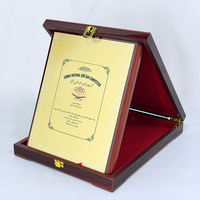 Plaque de sublimation personnalisée en bois pour récompenses, certificat, plaque de récompense avec boîte en bois rouge MDF