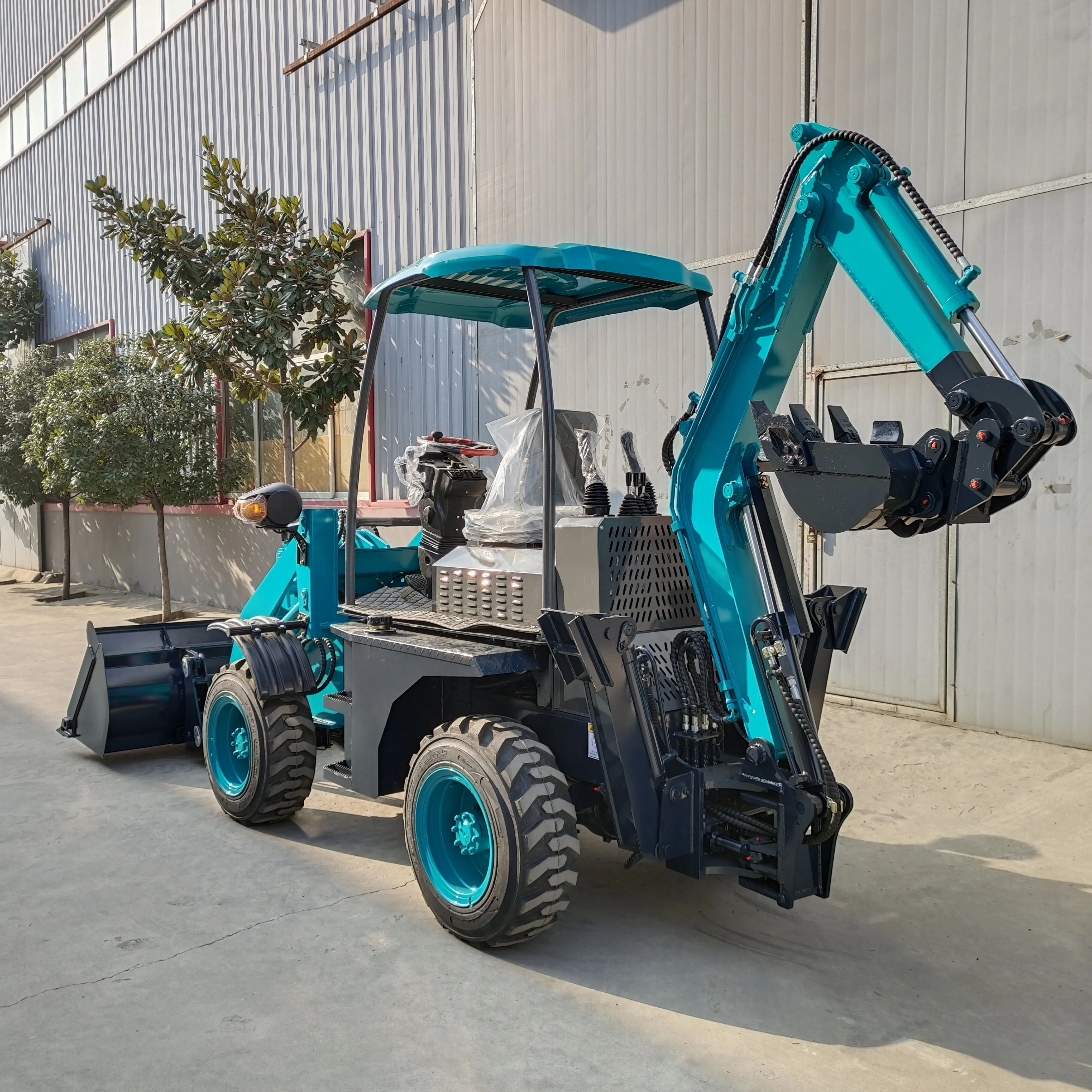 Chinese 4x4 tractor loader and backhoe excavator free shipping wheel mini backhoe used loaders