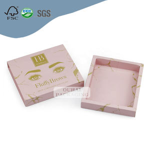 กล่องกระดาษสีชมพูลิ้นชักแบบเลื่อนบรรจุภัณฑ์ขนตาปลอมรองรับการปรับแต่งโลโก้แบรนด์ของคุณด้วยกระดาษแข็ง350กรัม - Product Image 6