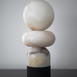 Faux Marble Table <b>Lamp</b> <b>Led</b> <b>Light</b> Touch Control Simple Design Warm Glow Desk <b>Lamp</b> - Product Image 2