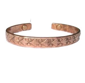 Pulsera magnética de cobre con diseños de hojas, brazalete de cobre con diseños de hojas que tiene beneficios para la salud - Product Image 1
