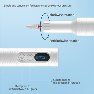 Kit de manucure et pédicure professionnel portable, lime à ongles sans fil, machine à manucure électrique 35000 RPM, perceuse à ongles électrique - Product Image 3