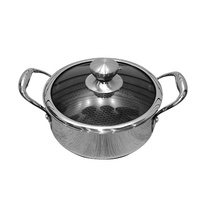 Marmite à soupe en acier inoxydable 316 à 3 couches, gravure double face, double poignée, couvercle en verre, compatible lave-vaisselle et four, pour cuisine domestique