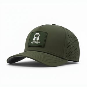 Gorra de Béisbol Deportiva Impermeable con 5 Paneles, Logotipo Personalizado OEM, Corte Láser, Parche de Goma, Cierre a Presión - Product Image 1