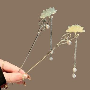 Horquilla colgante con diseño de loto de estilo chino antiguo, elegante accesorio para el cabello Hanfu para mujer, horquilla con movimiento, adorno Hanfu - Product Image 2
