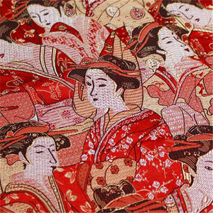 Mô Hình Màu Đỏ May Mặc Vải 100 <span class=keywords><strong>Polyester</strong></span> Jacquard Thổ Cẩm Vải Nhật Bản Stylefor Túi Bảng Vải Nhà Tetxtile - Product Image 1