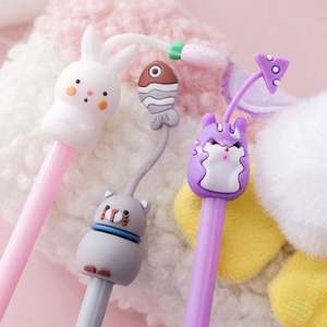 Dessin animé mignon créatif stylo neutre fille coeur animaux tentacules petits étudiants de bureau frais avec stylo noir Signature - Product Image 1