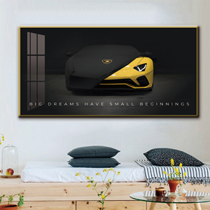 Lamborghini Big Dreams Motivational Wall Art Office living room Decor Canvas Print Print inspirational wall art and painting - Product Image 2