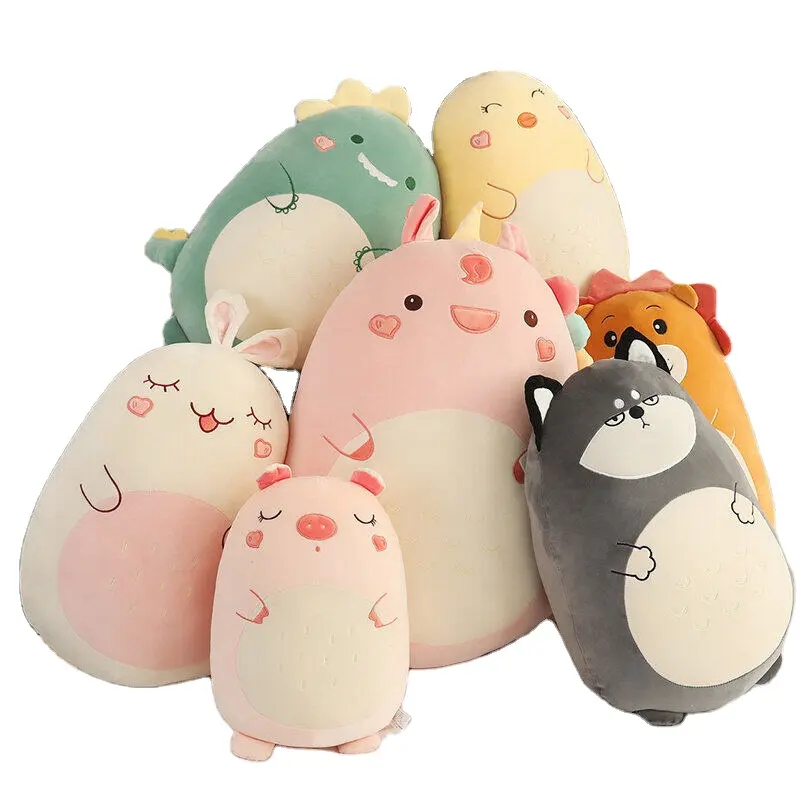 Süper yumuşak kawaii deformasyon özel uzun dolması dinozor tavşan plushie sevimli yastık peluş oyuncak büyük yastık hayvan peluş yastık