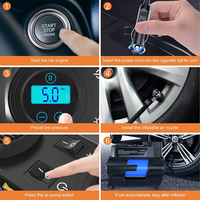 Pompe de pneu de voiture Portable DC 12v Mini compresseur d'air de voiture avec manomètre numérique arrêt automatique pour pneus de voiture vélos et autres