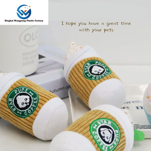 Star Pups Juguete de perro de peluche de lujo ecológico Cachorro divertido 'Pup'kin Spice Latte Squeaky Coffee <span class=keywords><strong>Dog</strong></span> Chew <span class=keywords><strong>Toy</strong></span> Blanco Sólido - Product Image 2