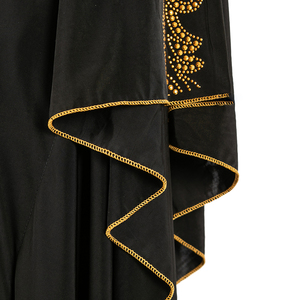 Solemn — Robe Abaya en perles noires pour femmes, avec Hijab, musulmane, manches chauve-souris, Cardigan, magnifique et délicat, vêtements arabes de dubaï, pour dames - Product Image 6