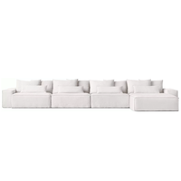 Minimalistisches Polsterstoff-Sofa-Set mit breiten Armlehnen, weichen Kissen, Couch-Sektionen, Wohnzimmermöbel, Lounge-Sitzgelegenheiten