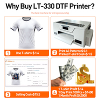 Printer DTF Berkualitas Tinggi, Penjualan Laris, Printer Inkjet CMYK untuk Cetak Digital, Mesin Nozzle Xp600 A3 dengan Oven