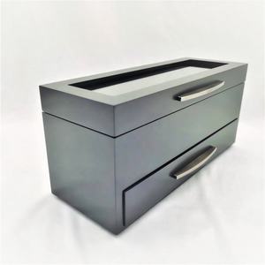 Caja de Madera Personalizada para Relojes, con 4 Ranuras, Negra, Organizador de Joyas y Cajón para Hombre - Product Image 6