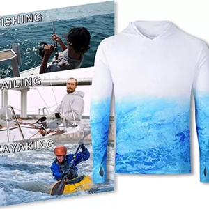 Camiseta de Pesca con Capucha de Manga Larga, Protección UV, Secado Rápido, Color Naranja, Sublimada, Reciclada - Product Image 4