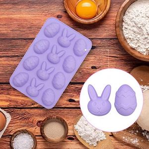 Moldes de Silicona para Huevos y Conejos de Pascua, Moldes de Silicona para Hornear para Chocolate - Product Image 3