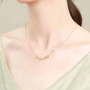 Magnetische hanger ketting met klaverblad, 4 hartjes, S925 sterling zilver, belegd met zirkonia, voor vrouwen, cadeau - Product Image 5