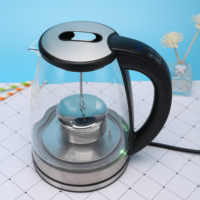 Bouilloire électrique sans fil à affichage LED en verre de haute qualité, contrôle numérique, contrôle de la température en temps réel, 1,8 L, pour la maison et l'hôtel