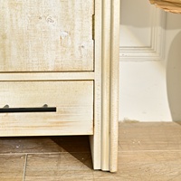 Armoire de rangement ART NEST pour salon, en bois massif durable, avec 2 tiroirs, design rustique antique